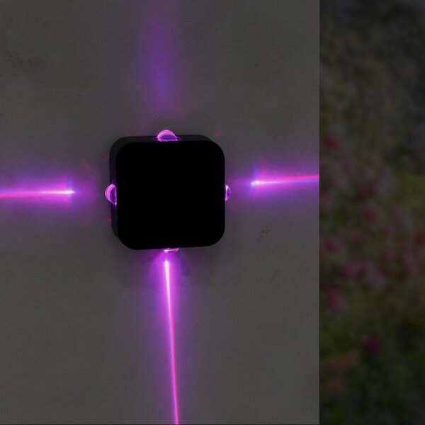 Applique Led da parete 4x3W Nero IP54 RGB M LEDME