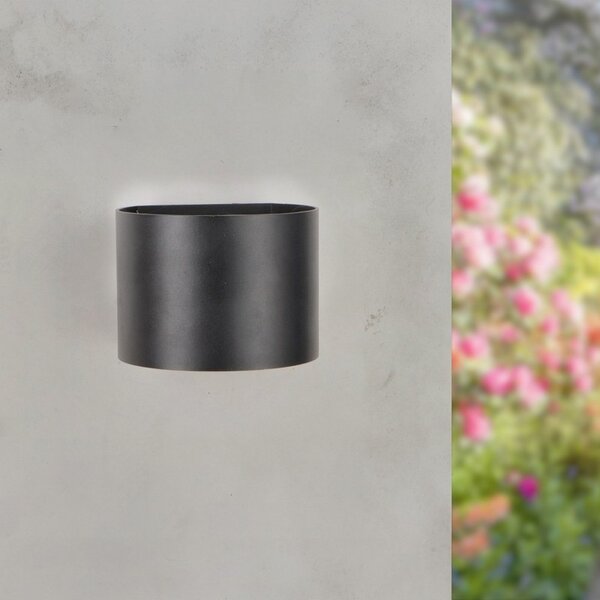 Applique Led da parete Round 12W rotondo nero IP54 CCT temperatura colore regolabile M LEDME