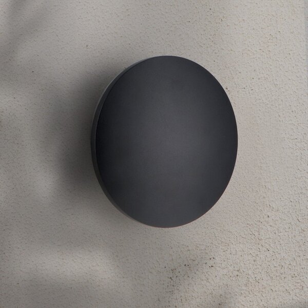 Applique Led da parete Forus 15W rotondo Nero IP54 CCT temperatura colore regolabile iSG Lighting
