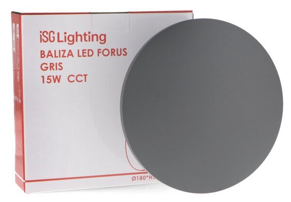 Applique Led da parete Forus 15W rotondo Grigio IP54 CCT temperatura colore regolabile iSG Lighting