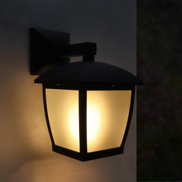 Lanterna da parete House Nera IP44 1 x E27 M LEDME