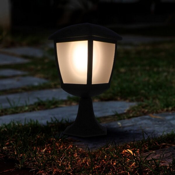 Lampioncino Led House Nera 28cm IP44 1 x E27 M LEDME