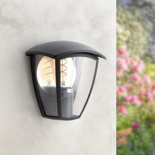 Lanterna da parete Ronse deux Nera IP44 1 x E27 M LEDME