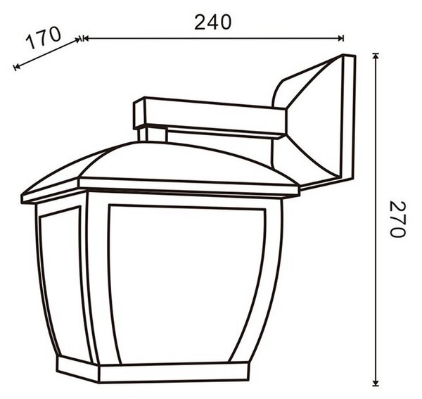 Lanterna da parete House Nera IP44 1 x E27 M LEDME
