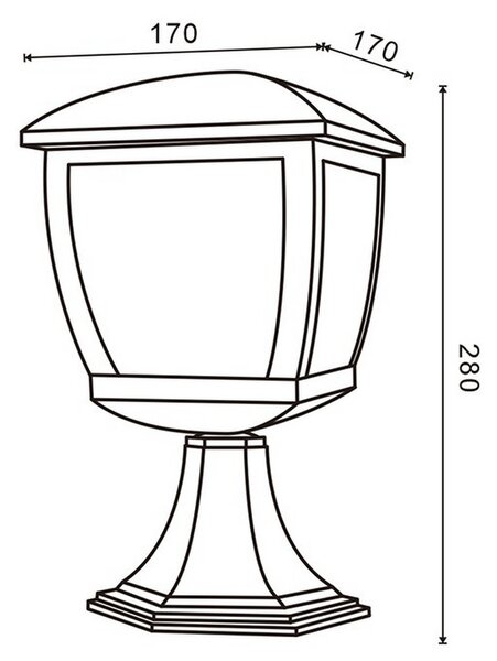 Lampioncino Led House Nera 28cm IP44 1 x E27 M LEDME