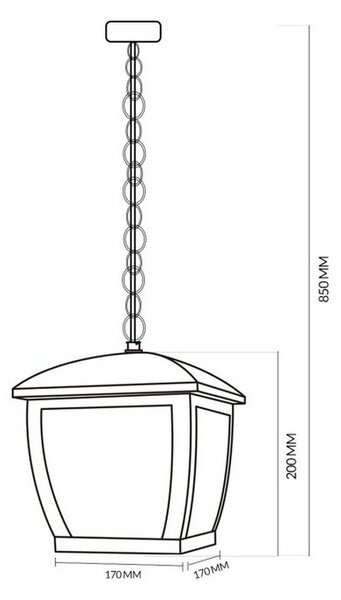 Lanterna da soffitto House Nera IP44 1 x E27 M LEDME
