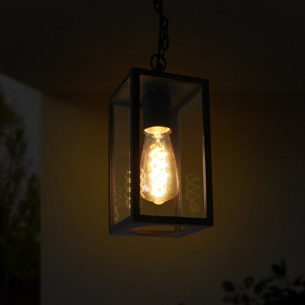 Lanterna da soffitto Ducte Nera IP44 1 x E27 M LEDME