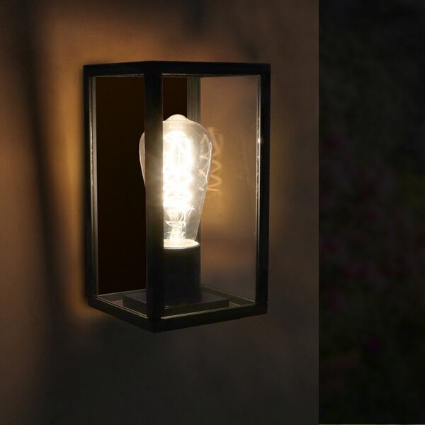 Lanterna da parete Ducte deux Nera IP44 1 x E27 M LEDME