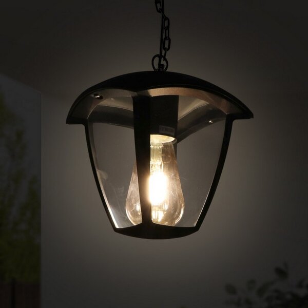 Lanterna da soffitto Ronse Nera IP44 1 x E27 M LEDME