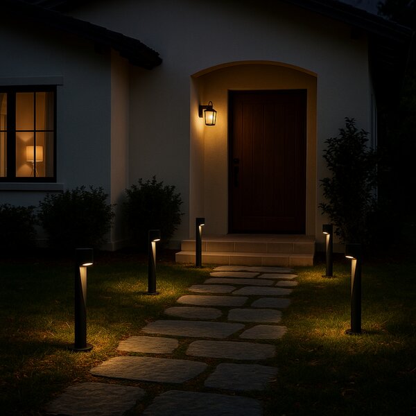 Lampioncino Led Andru 10W Grigio 80cm IP65 CCT temperatura colore regolabile iSG Lighting