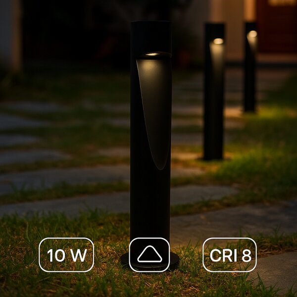 Lampioncino Led Andru 10W Nero 80cm IP65 CCT temperatura colore regolabile iSG Lighting