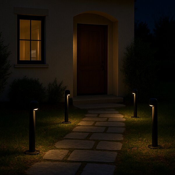 Lampioncino Led Andru 10W Nero 80cm IP65 CCT temperatura colore regolabile iSG Lighting
