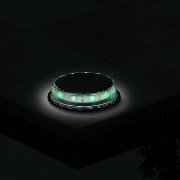 Faretto segnapassi Led 3W Nero con pannello solare IP54 RGB con sensore crepuscolare M LEDME