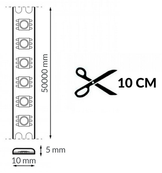 Striscia Led Point 220V 700W 14W/m COB Bobina 50 metri IP67 Bianco freddo 6000K iSG Lighting