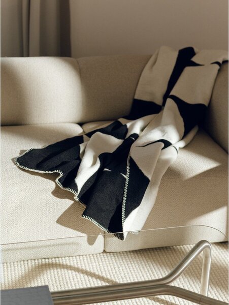 Coperta nera/color crema 150x200 cm Tul – noo.ma