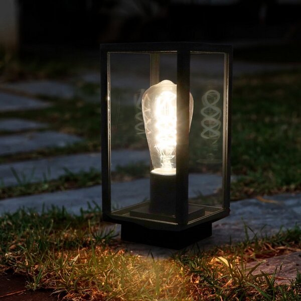 Lampioncino Led Ducte Plus Nero 24cm IP44 1 x E27 M LEDME