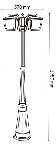 Lampione Led House Plus Nero 2 metri IP44 1 x E27 M LEDME