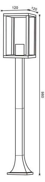 Lampione Led Floor Ducte Nero 1 metro IP44 1 x E27 M LEDME