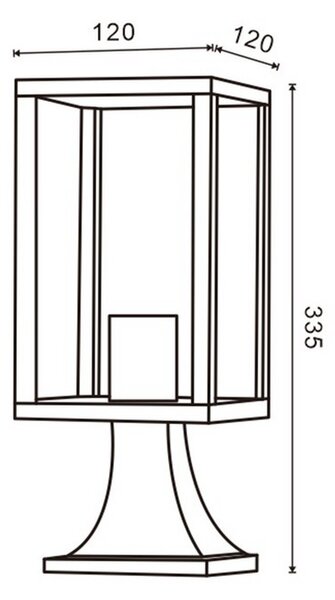 Lampioncino Led Ducte Nero 33cm IP44 1 x E27 M LEDME