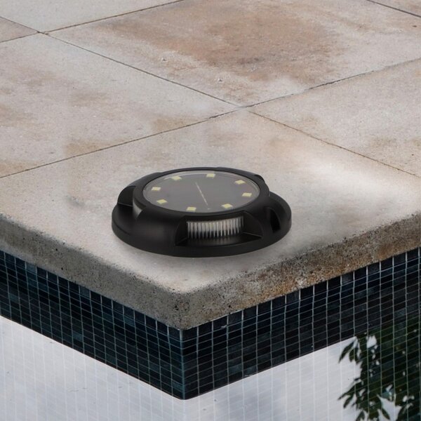 Faretto segnapassi Led 2W Nero con pannello solare IP54 Bianco freddo 6000K con sensore crepuscolare M LEDME