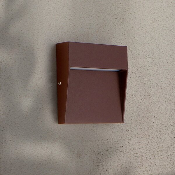 Segnapasso Led Plum 3W Marrone ruggine a superfice Quadrato IP54 CCT temperatura colore regolabile iSG Lighting
