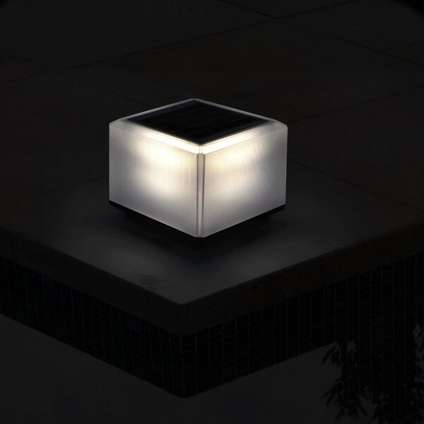 Faretto segnapassi Led Inel 1,6W Bianco con pannello solare IP65 CCT temperatura colore regolabile con sensore crepuscolare M LEDME