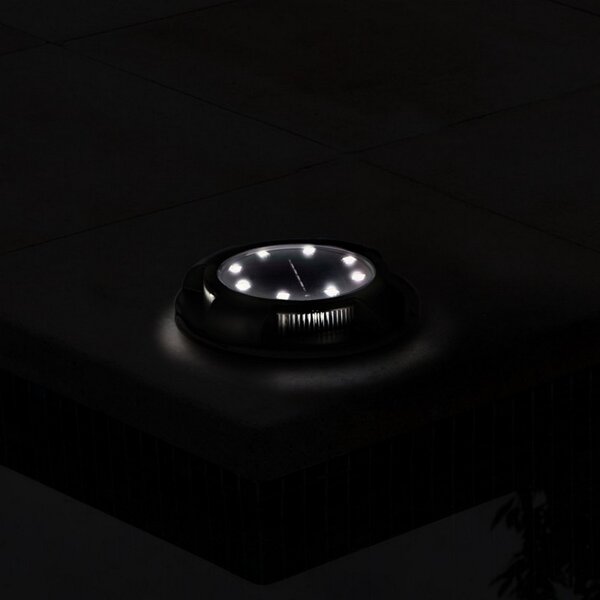 Faretto segnapassi Led 2W Nero con pannello solare IP54 Bianco freddo 6000K con sensore crepuscolare M LEDME
