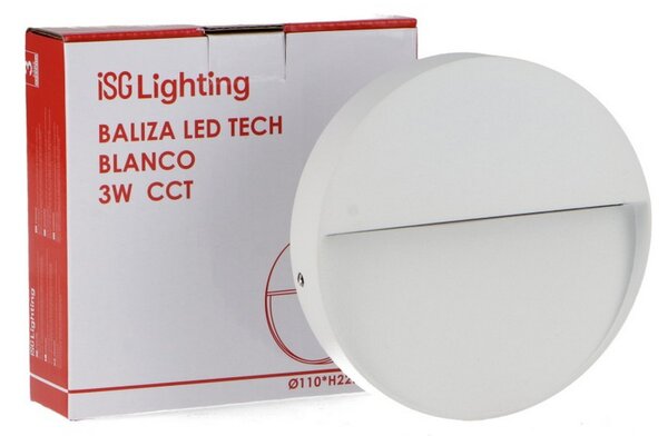 Segnapasso Led Tech 3W Bianco a superfice Rotondo IP54 CCT temperatura colore regolabile iSG Lighting