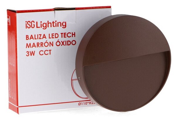 Segnapasso Led Tech 3W Marrone a superfice Rotondo IP54 CCT temperatura colore regolabile iSG Lighting
