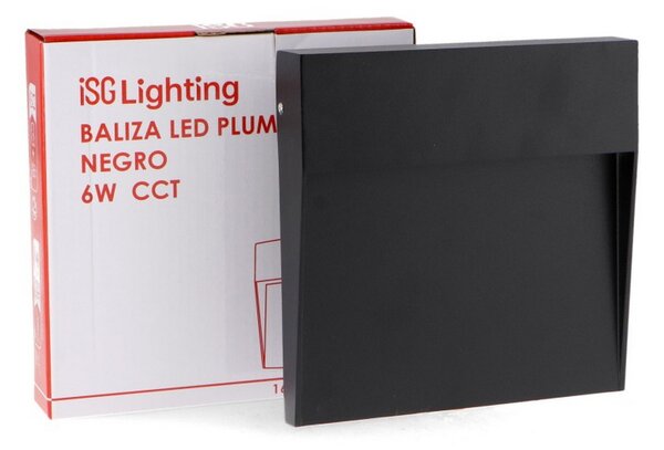 Segnapasso Led Plum 6W Nero a superfice Quadrato IP54 CCT temperatura colore regolabile iSG Lighting