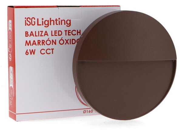 Segnapasso Led Tech 6W Marrone a superfice Rotondo IP54 CCT temperatura colore regolabile iSG Lighting
