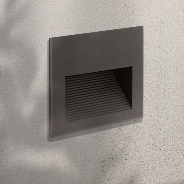 Segnapasso Led Enfine 10W Nero da incasso a parete Quadrata IP65 Bianco caldo 3000K M LEDME