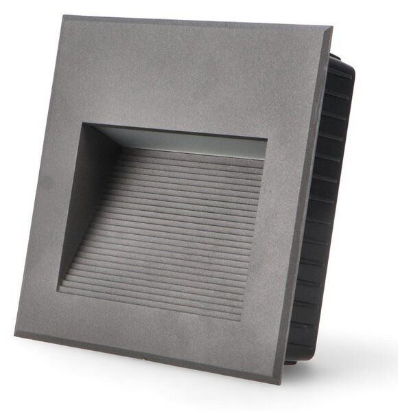 Segnapasso Led Enfine 10W Nero da incasso a parete Quadrata IP65 Bianco caldo 3000K M LEDME