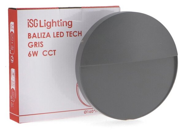 Segnapasso Led Tech 6W Grigio a superfice Rotondo IP54 CCT temperatura colore regolabile iSG Lighting