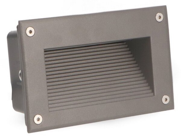 Segnapasso Led Desan 7W Nero da incasso a parete Rettangolare IP65 Bianco caldo 3000K M LEDME