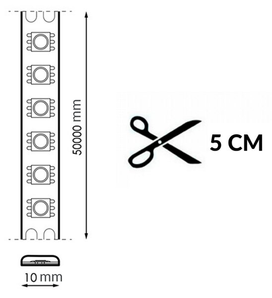 Striscia Led Digitale 12V 70W WS2811 5 metri IP20 RGB Ritt M LEDME