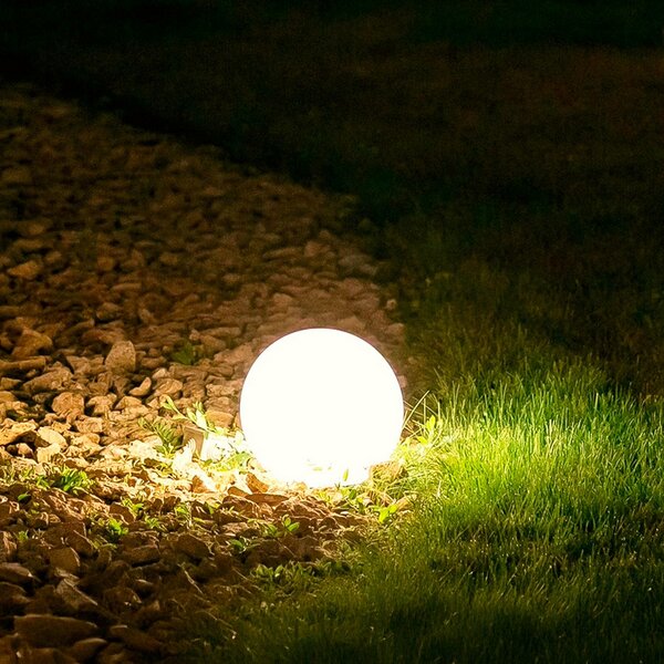 Sfera Led Ball luminosa decorativa da giardino 1W Bianca con pannello solare 200×200 mm IP44 Bianco caldo 3000K M mimotec