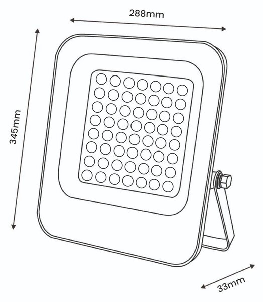 Faro proiettore Led Napoli Plus 200W Nero da esterno IP65 Bianco freddo 6000K M LEDME