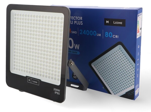 Faro proiettore Led Napoli Plus 200W Nero da esterno IP65 Bianco freddo 6000K M LEDME