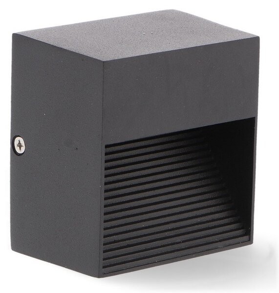 Segnapasso Led Biral 3W Nero a superfice a parete Rettangolare IP54 Bianco caldo 3000K M LEDME