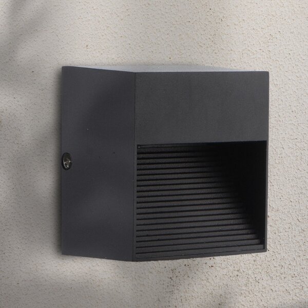 Segnapasso Led Biral 3W Nero a superfice a parete Rettangolare IP54 Bianco caldo 3000K M LEDME