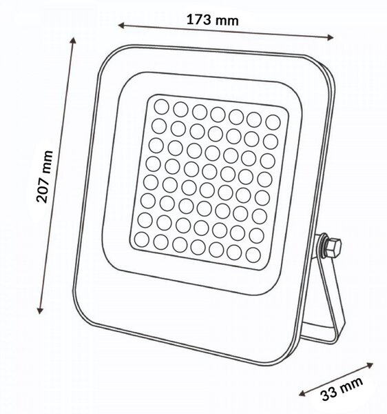 Faro proiettore Led Slim 50W Grigio da esterno IP65 CCT temperatura colore regolabile M LEDME