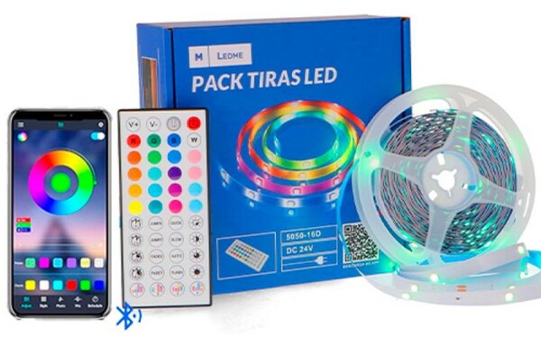 Kit Striscia Led 24V 195W SMD 5050 15 metri IP20 con telecomando RGB M LEDME