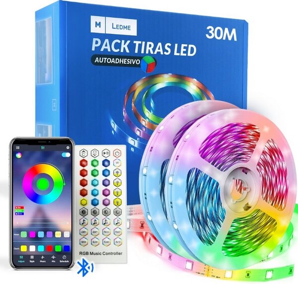 Kit Striscia Led 24V 780W SMD 5050 30 metri IP20 con telecomando RGB M LEDME