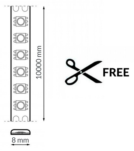 Striscia Led Free Cut 24V 130W COB 10 metri IP20 Bianco neutro 4000K M LEDME