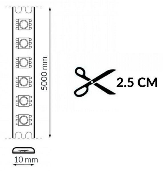 Striscia Led 24V 90W SMD 2835 5 metri IP20 Bianco Freddo 6000K Ziadna M LEDME