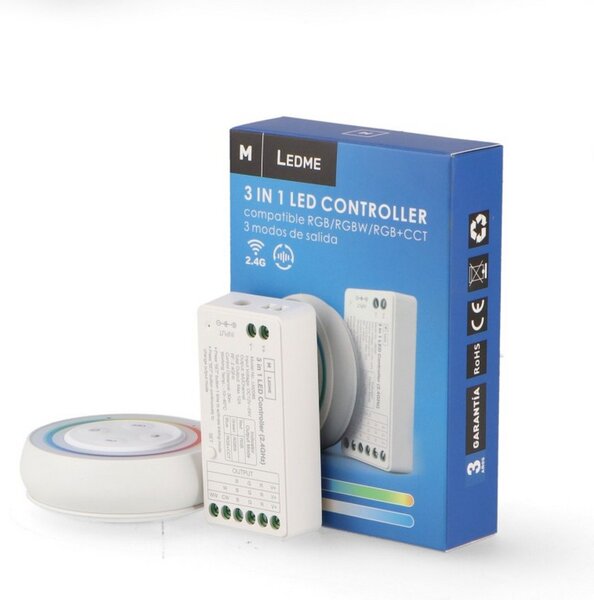 Controller Dimmer WiFi striscia Led RGB + CCT 12-24V con telecomando RF M LEDME