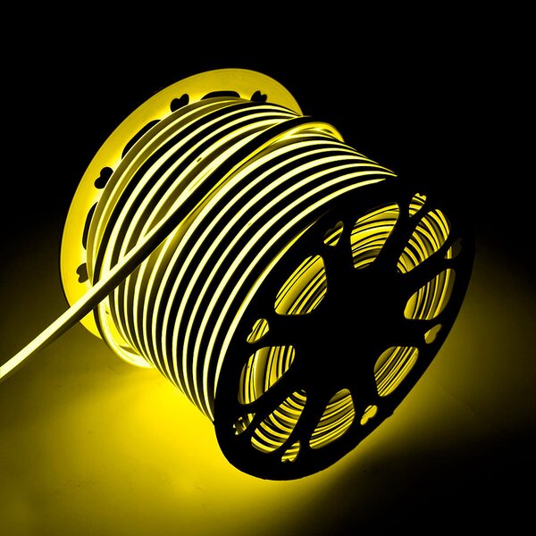 Striscia Led flessibile Neon Flex modellabile 12V 14W/m Bobina 50 metri IP65 Gialla M LEDME
