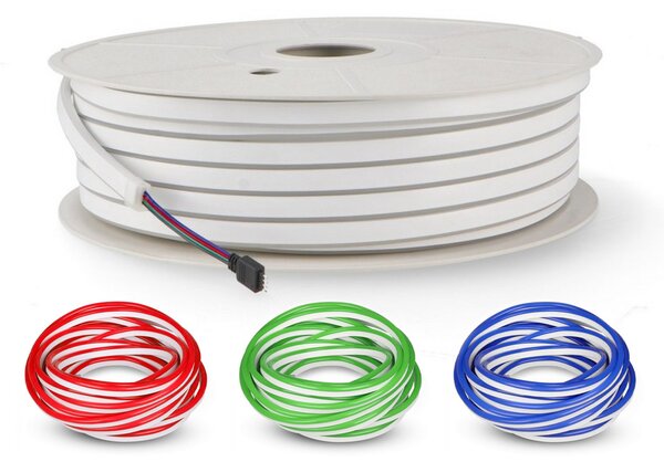 Striscia Led flessibile Neon Flex modellabile 12V 14W/m Bobina 50 metri IP65 RGB M LEDME