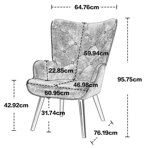 Poltrona Moderna per Soggiorno e Camera da Letto, Caffè